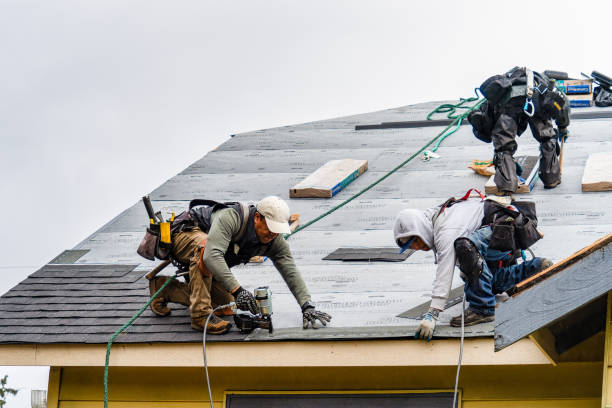 Professional Gutter Installation technician working in Obrien, CA